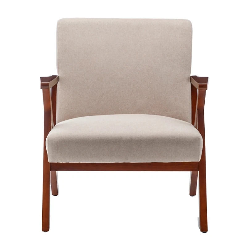Neutral Upholstered Cliff Lounge Accent Chair