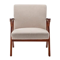Neutral Upholstered Cliff Lounge Accent Chair