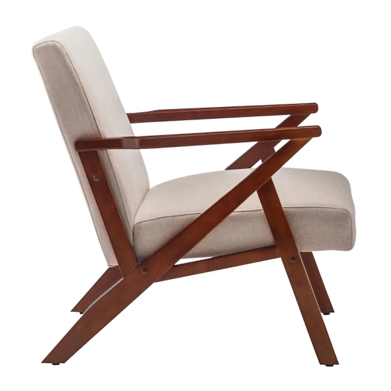 Neutral Upholstered Cliff Lounge Accent Chair