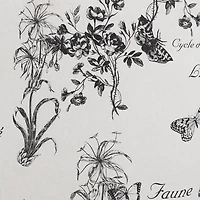 Black & White Floral Accent Chair & Ottoman Set