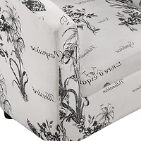 Black & White Floral Accent Chair & Ottoman Set