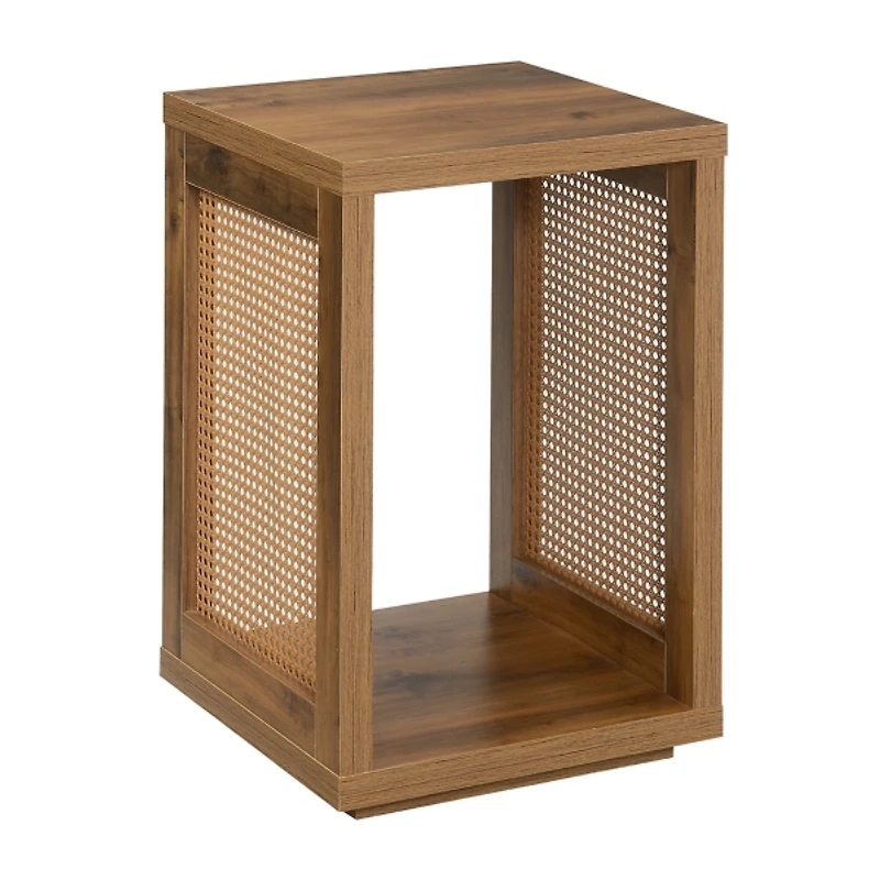 Northfield Brown Woven Rattan Open Accent Table