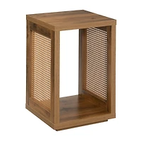 Northfield Brown Woven Rattan Open Accent Table