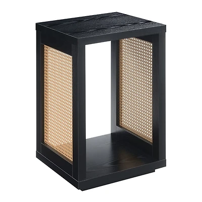 Northfield Black Woven Rattan Open Accent Table