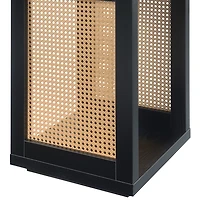 Northfield Black Woven Rattan Open Accent Table