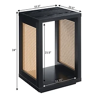 Northfield Black Woven Rattan Open Accent Table
