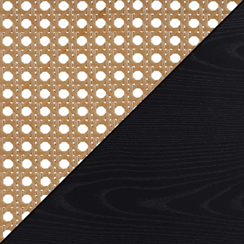 Northfield Black Woven Rattan Open Accent Table