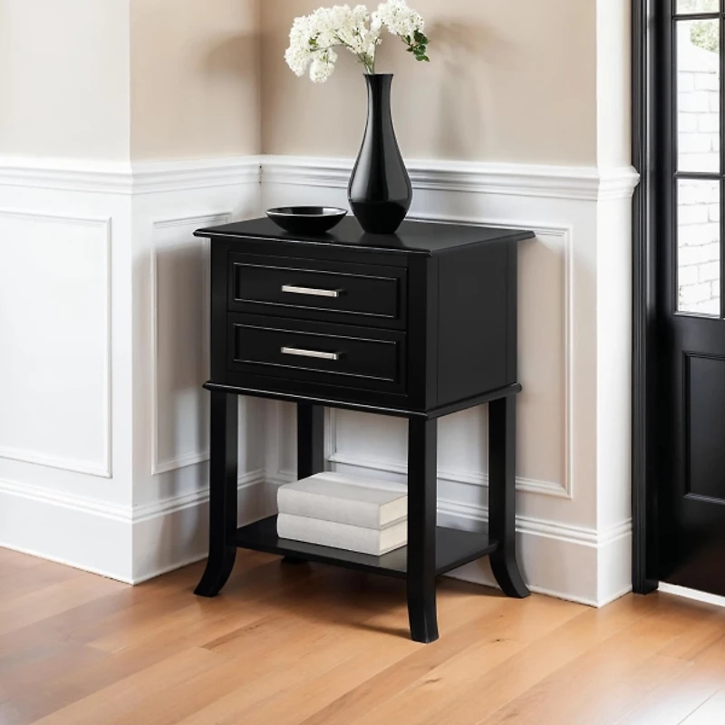Flared Two-Drawer Accent Table