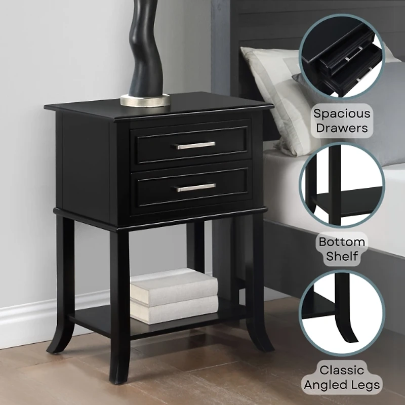 Flared Two-Drawer Accent Table