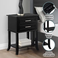 Flared Two-Drawer Accent Table