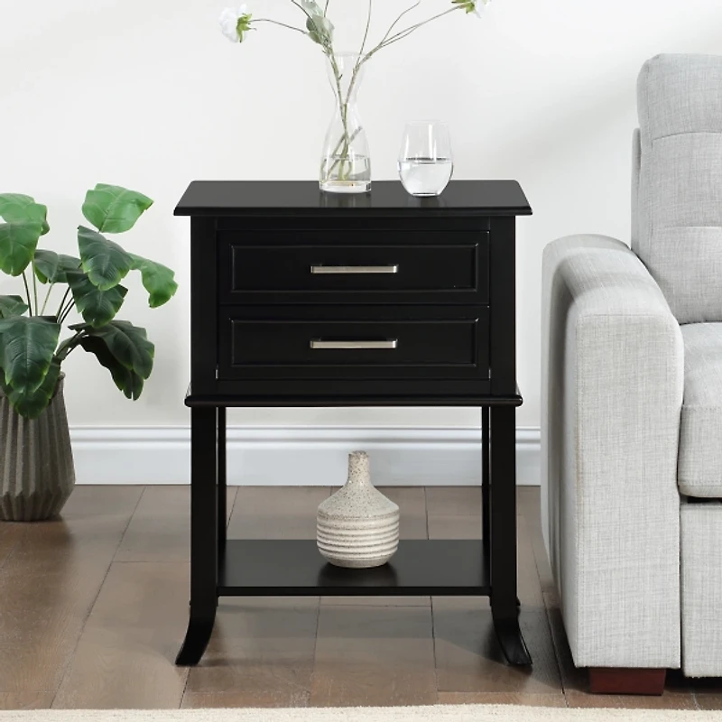 Flared Two-Drawer Accent Table