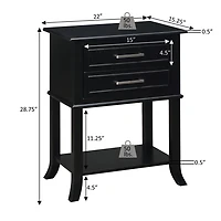 Flared Two-Drawer Accent Table