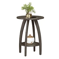Aldrin Round Grey Wash Accent Table