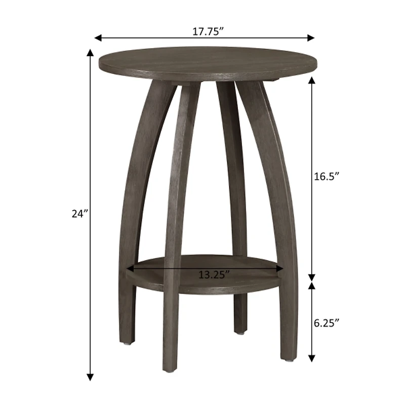 Aldrin Round Grey Wash Accent Table