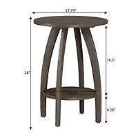 Aldrin Round Grey Wash Accent Table
