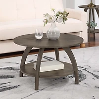 Aldrin Round Grey Wash Coffee Table