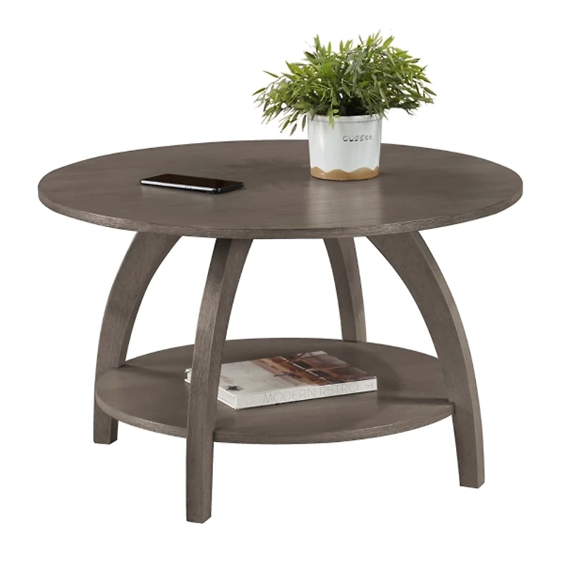 Aldrin Round Grey Wash Coffee Table