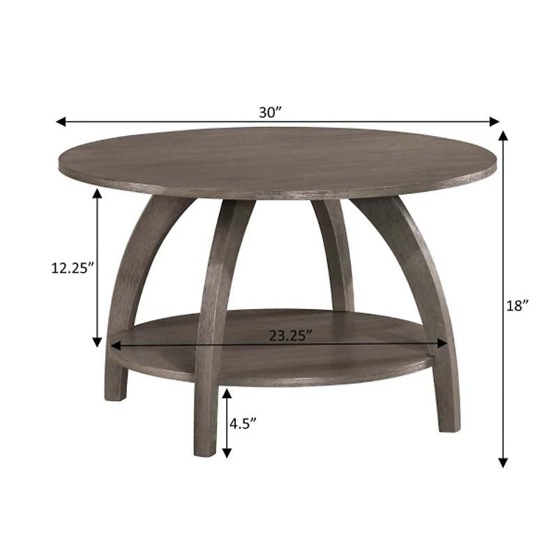 Aldrin Round Grey Wash Coffee Table