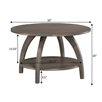 Aldrin Round Grey Wash Coffee Table