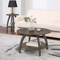 Aldrin Round Grey Wash Coffee Table