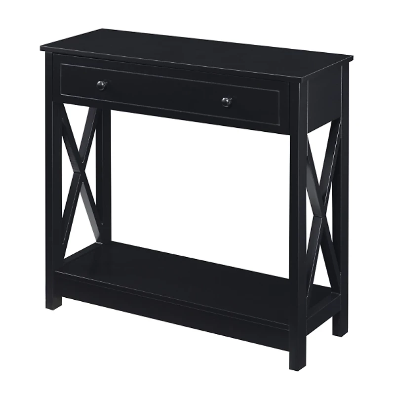 Oxford Black X-Panel Console Table