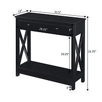 Oxford Black X-Panel Console Table