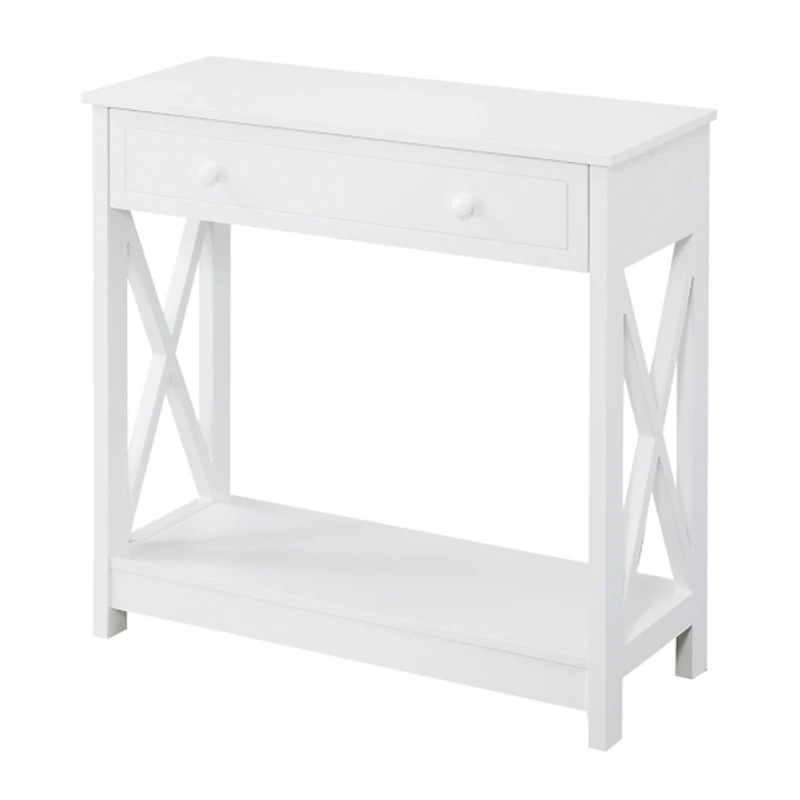 Oxford White X-Panel Console Table