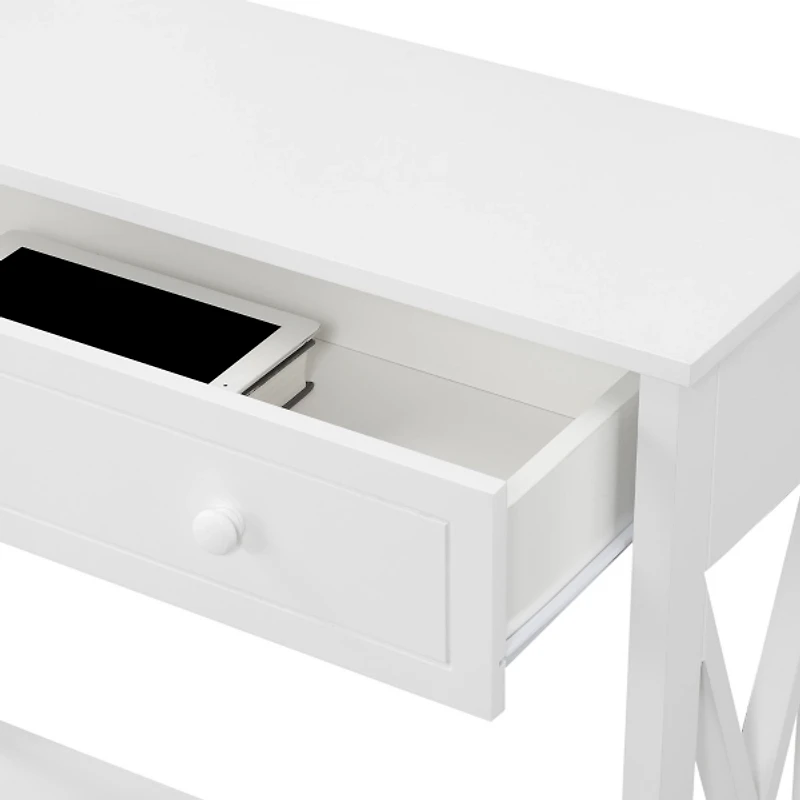Oxford White X-Panel Console Table