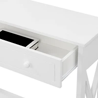 Oxford White X-Panel Console Table
