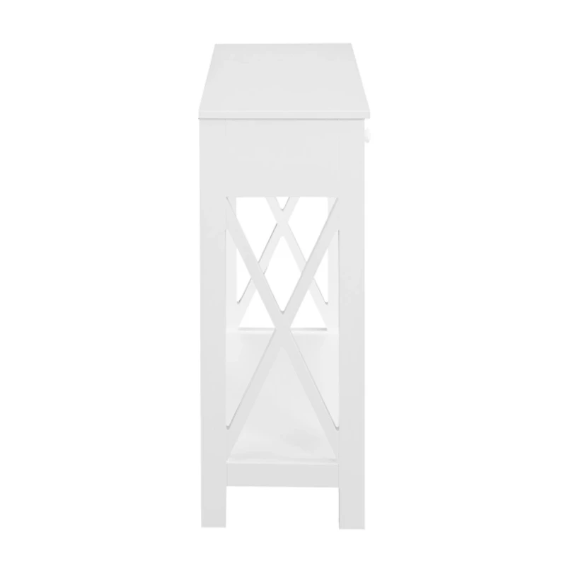 Oxford White X-Panel Console Table