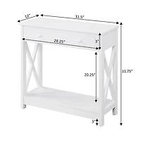 Oxford White X-Panel Console Table