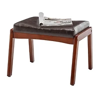Brown Faux Leather Natasha Ottoman Stool