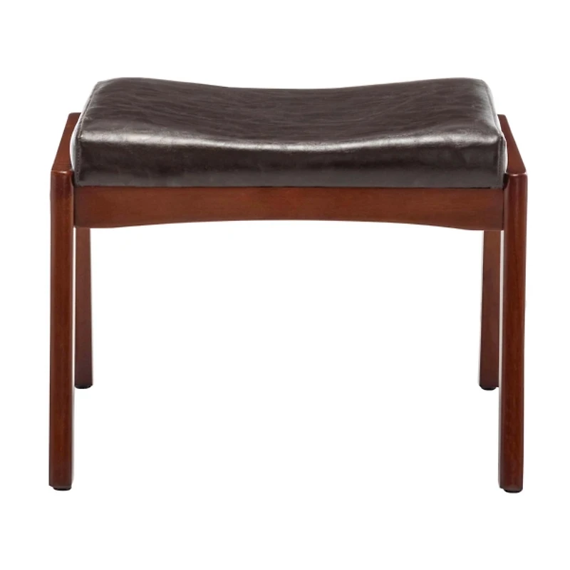 Brown Faux Leather Natasha Ottoman Stool