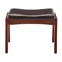 Brown Faux Leather Natasha Ottoman Stool
