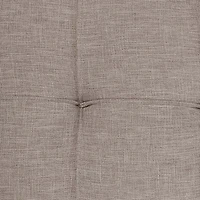 Tan Upholstered Round Shoe Storage Ottoman