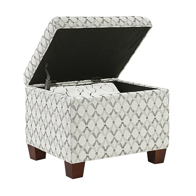 White & Gray Madison Storage Ottoman