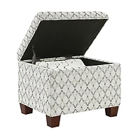 White & Gray Madison Storage Ottoman