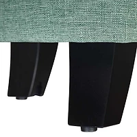 Teal Upholstered Eliza Round Storage Ottoman