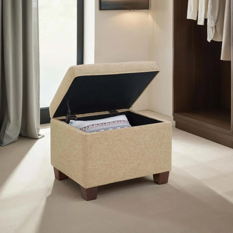 Beige Madison Storage Ottoman