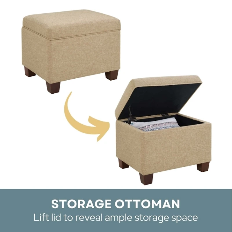 Beige Madison Storage Ottoman