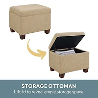 Beige Madison Storage Ottoman