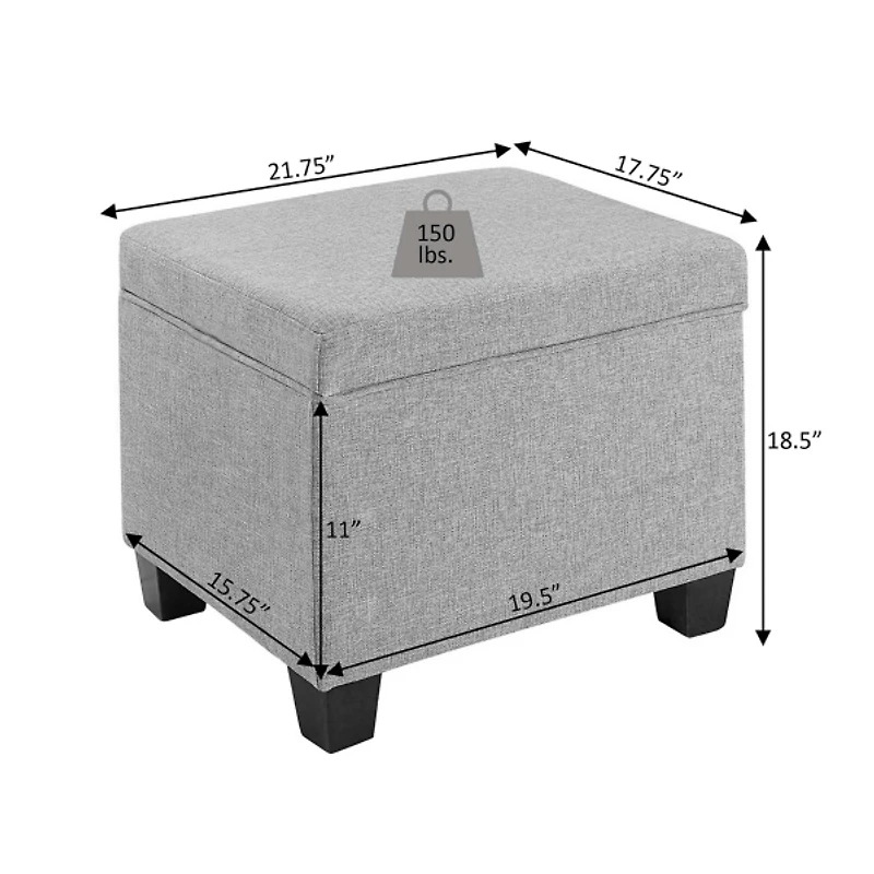 Beige Madison Storage Ottoman