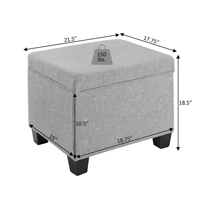 Gray Floral Madison Storage Ottoman