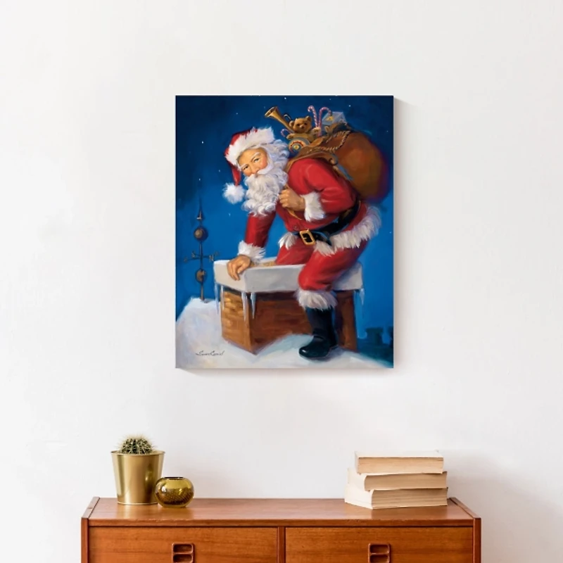 Here Comes Santa Canvas Art Print