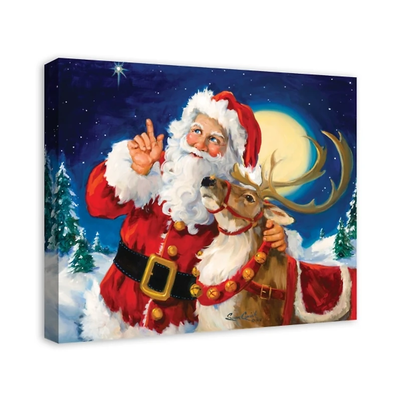 Santa's Lead Reindeer Canvas Art Print