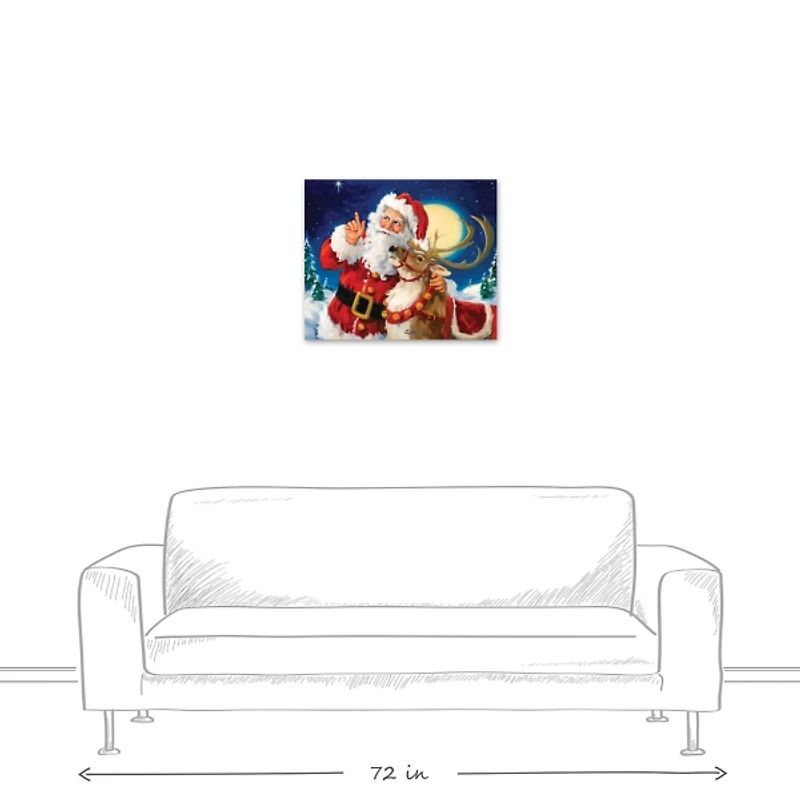 Santa's Lead Reindeer Canvas Art Print
