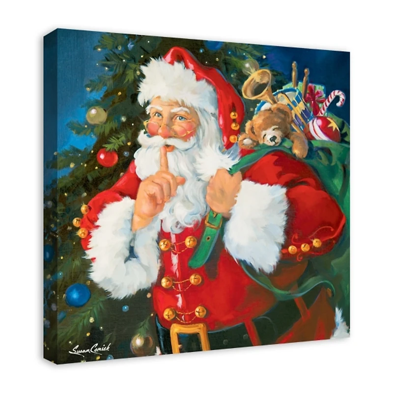 Santa Shhh Canvas Art Print