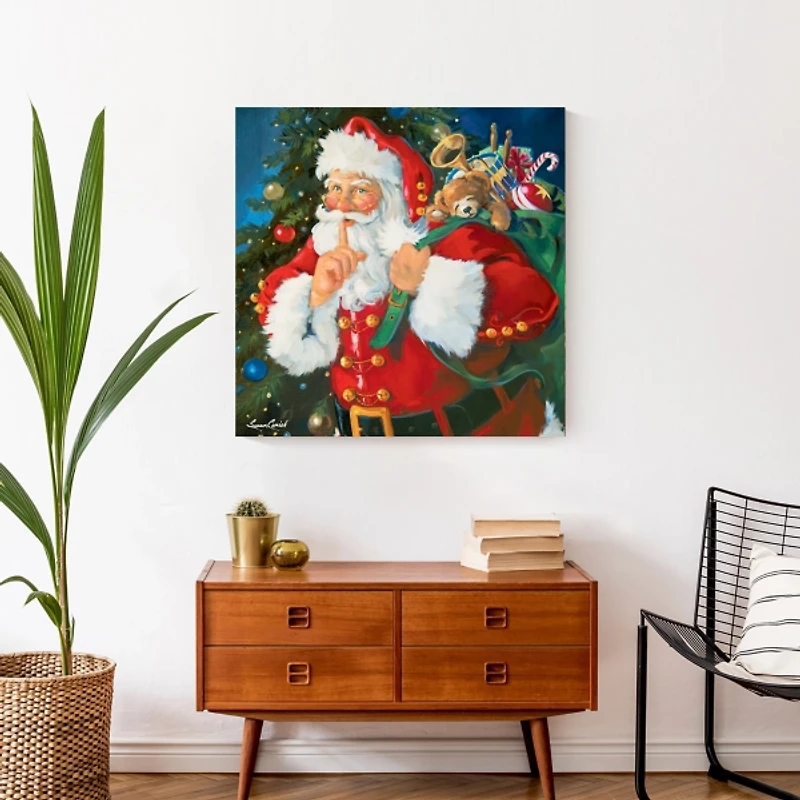 Santa Shhh Canvas Art Print