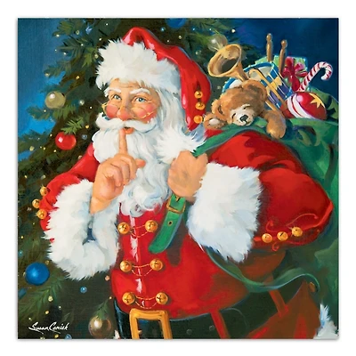 Santa Shhh Canvas Art Print