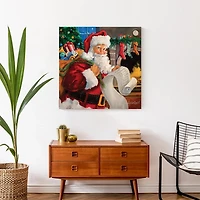 Santa Checking His List Canvas Art Print